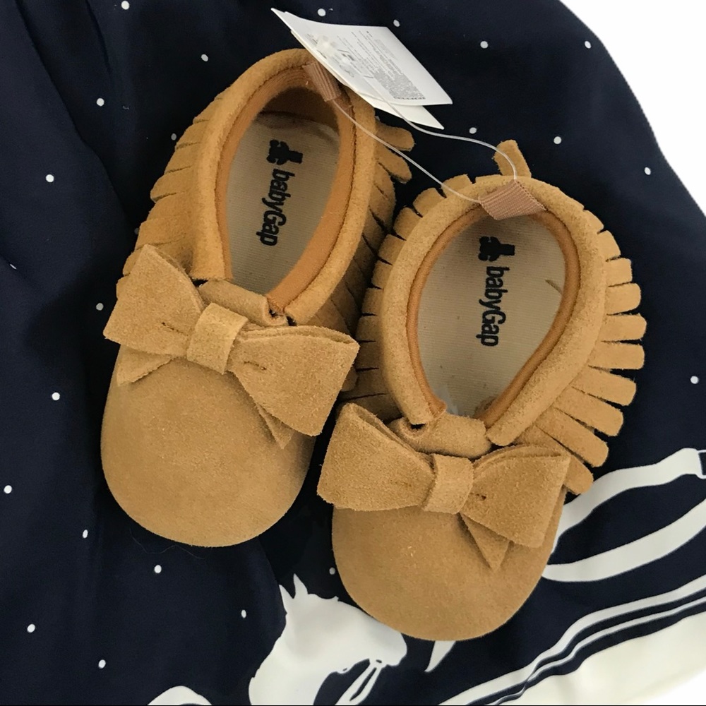 GAP | Brown Suede Bow Moccasins NWT